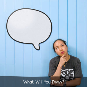 Speech Bubble Wipe-Away Crayon Board. Wall Mounting. Dry-Erase Whiteboard Alternative. Case of 12-DoodleFace B2B