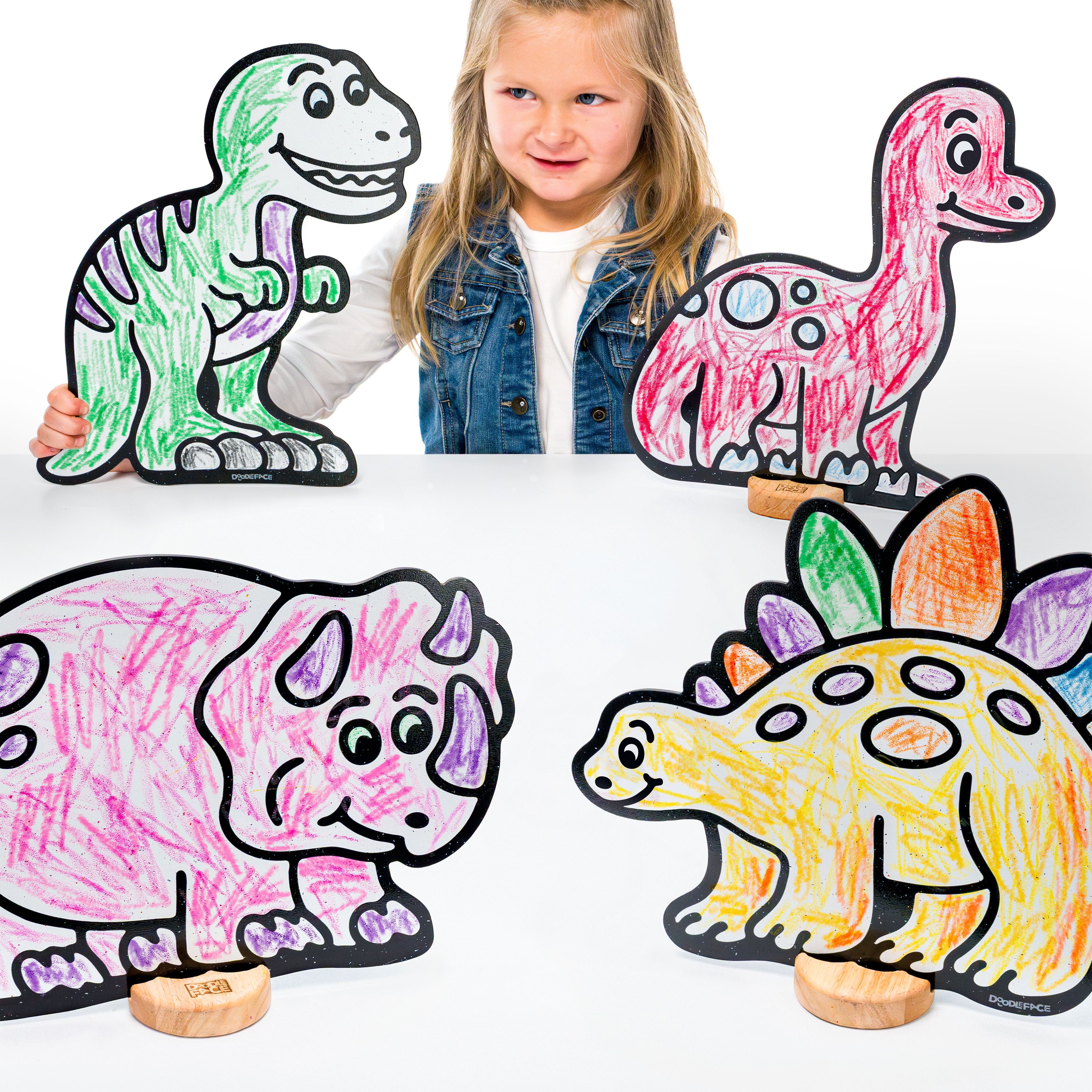 Dinosaur Color & Play Set | 12 Pack | Brachiosaurus, Stegosaurus, T-Rex, and Triceratops