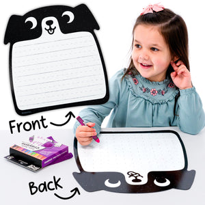 Mixed Animal Wipe-Away Crayon Board w/ Crayons. Mess-Free Dry-Erase for Kids Ages 2-8! Case of 12-DoodleFace B2B