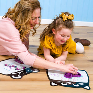 Mixed Animal Wipe-Away Crayon Board w/ Crayons. Mess-Free Dry-Erase for Kids Ages 2-8! Case of 12-DoodleFace B2B