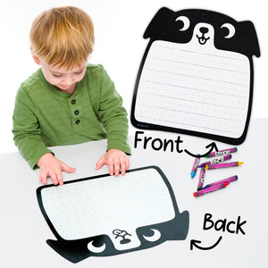 Dog Wipe-Away Crayon Board w/ Crayons. Mess-Free Dry-Erase for Kids Ages 2-8! Case of 12-DoodleFace B2B