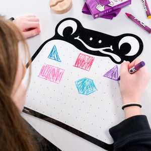 Frog Wipe-Away Crayon Board w/ Crayons. Mess-Free Dry-Erase for Kids Ages 2-8! Case of 12-DoodleFace B2B