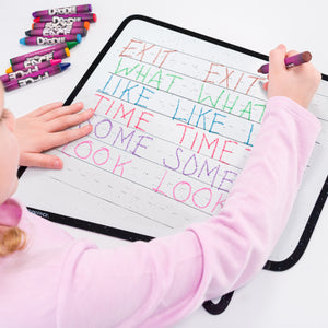 Speech Bubble Wipe-Away Crayon Board w/ Crayons. Mess-Free Dry-Erase for Kids Ages 2-8! Case of 12-DoodleFace B2B