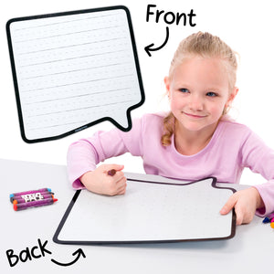 Speech Bubble Wipe-Away Crayon Board w/ Crayons. Mess-Free Dry-Erase for Kids Ages 2-8! Case of 12-DoodleFace B2B