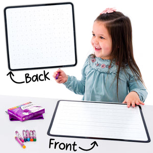 Rectangle Wipe-Away Crayon Board w/ Crayons. Mess-Free Dry-Erase for Kids Ages 2-8! Case of 12-DoodleFace B2B