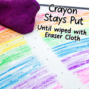 Rectangle Wipe-Away Crayon Board w/ Crayons. Mess-Free Dry-Erase for Kids Ages 2-8! Case of 12-DoodleFace B2B