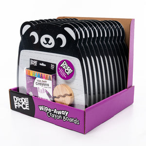 Bear Wipe-Away Crayon Board w/ Crayons. Mess-Free Dry-Erase for Kids Ages 2-8! Case of 12-DoodleFace B2B