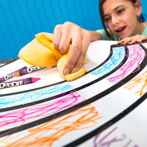 Jumbo Wipe-Away Crayons 10 Pack + Eraser Cloth - Carton of 12-DoodleFace B2B