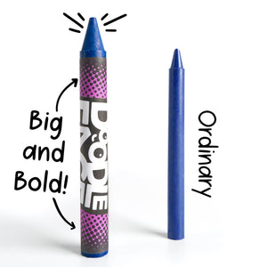 Jumbo Wipe-Away Crayons 10 Pack + Eraser Cloth - Carton of 12-DoodleFace B2B