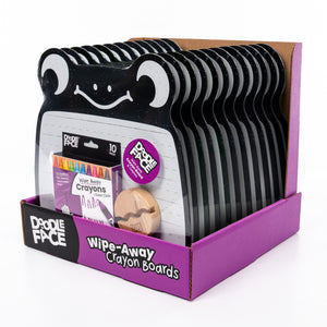 Frog Wipe-Away Crayon Board w/ Crayons. Mess-Free Dry-Erase for Kids Ages 2-8! Case of 12-DoodleFace B2B