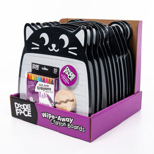 Mixed Animal Wipe-Away Crayon Board w/ Crayons. Mess-Free Dry-Erase for Kids Ages 2-8! Case of 12-DoodleFace B2B