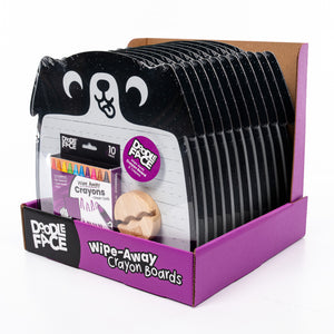 Dog Wipe-Away Crayon Board w/ Crayons. Mess-Free Dry-Erase for Kids Ages 2-8! Case of 12-DoodleFace B2B