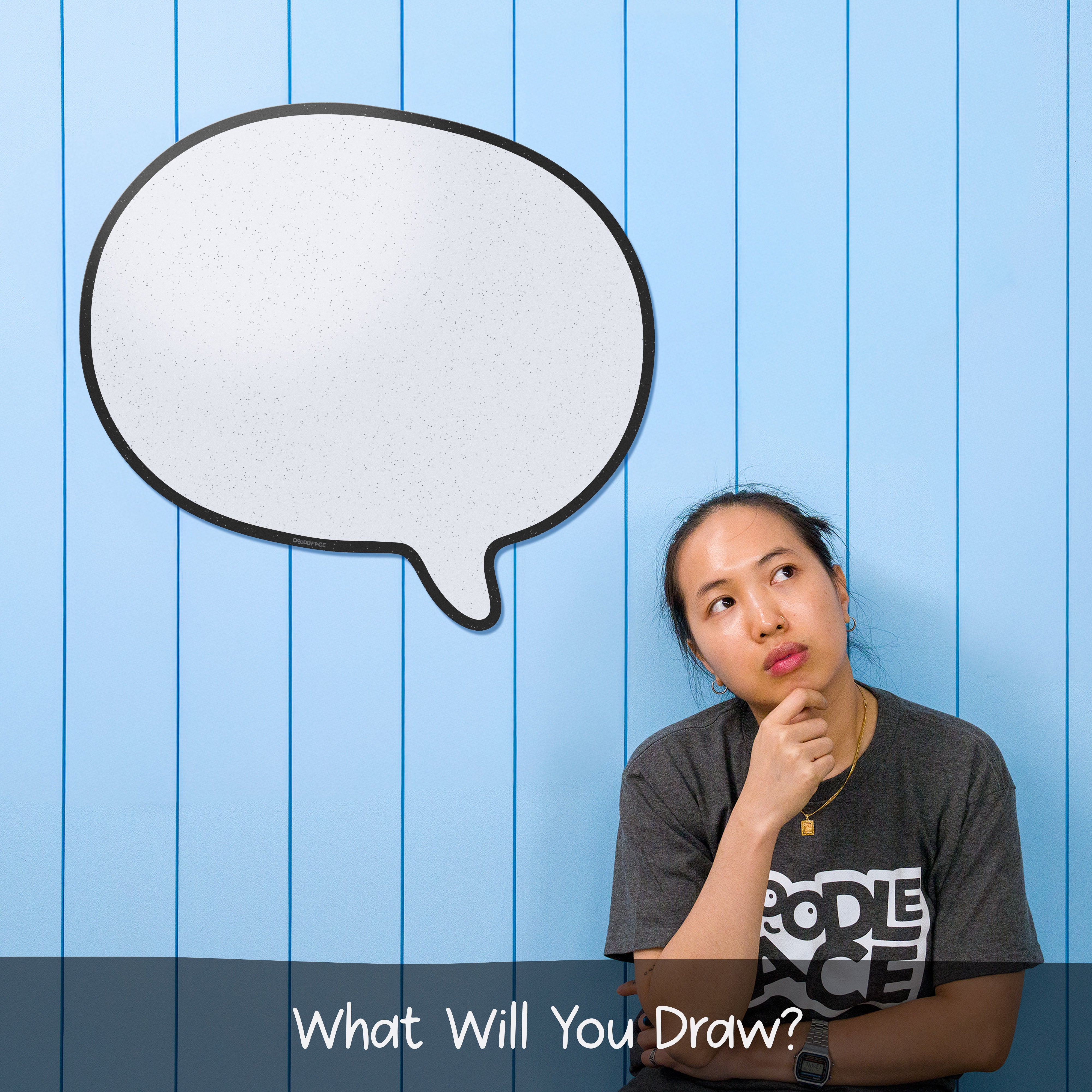 Speech Bubble Wipe-Away Crayon Board. Wall Mounting. Dry-Erase Whiteboard Alternative. Case of 12-DoodleFace B2B