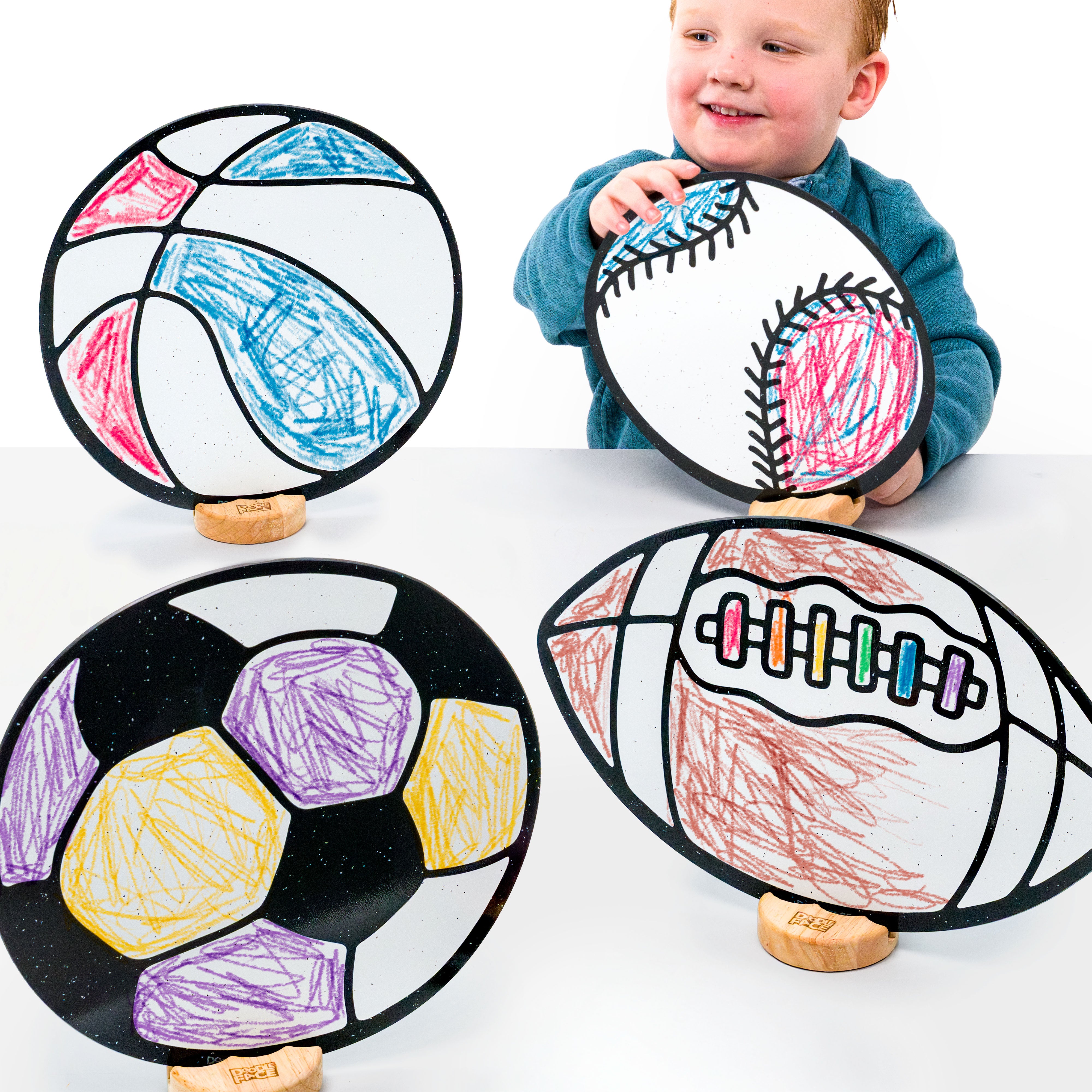 Sports Color & Play Set | 12 Pack | Baseball, Basketball, Football, and Soccer Ball
