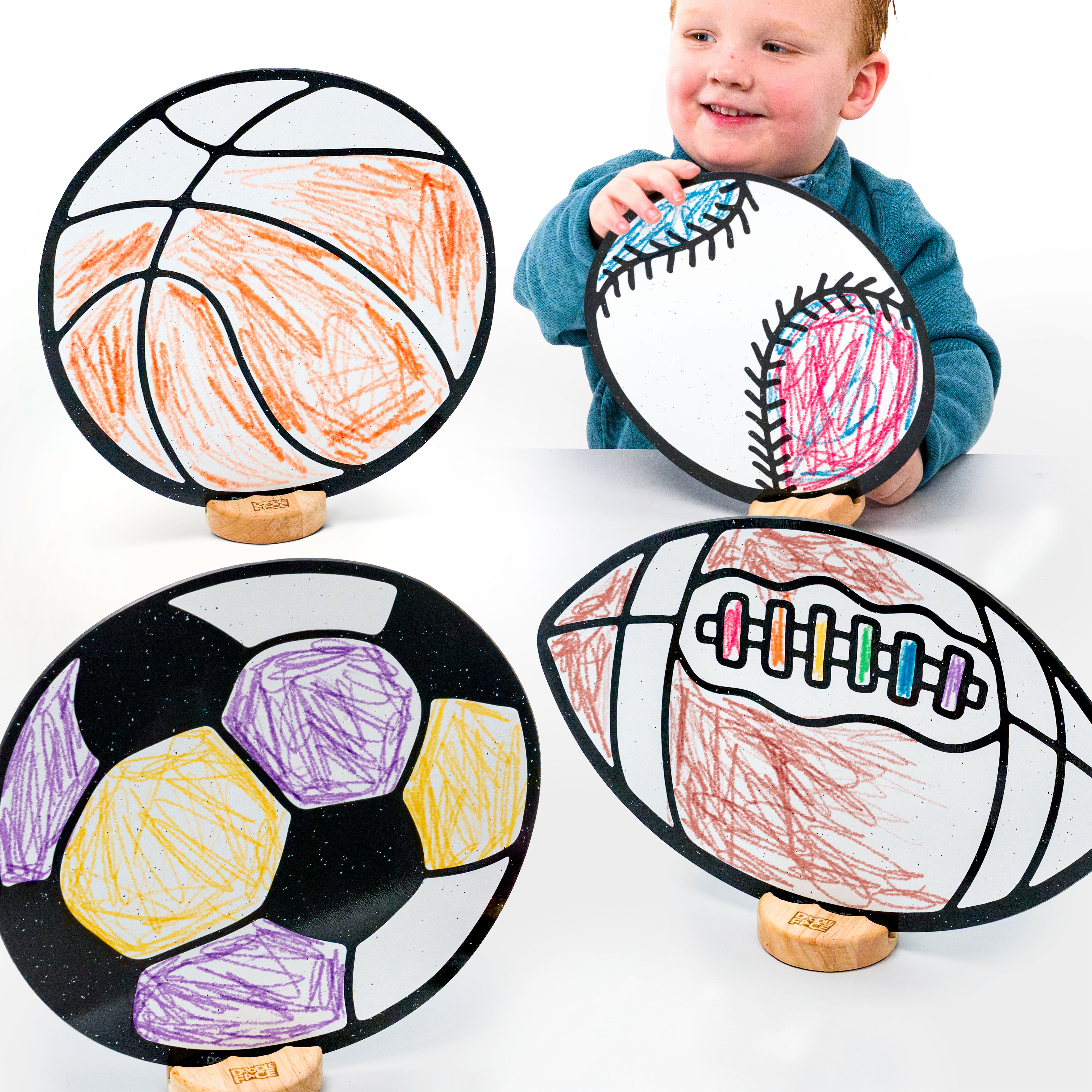 Sports Color & Play Set | 12 Pack | Baseball, Basketball, Football, and Soccer Ball