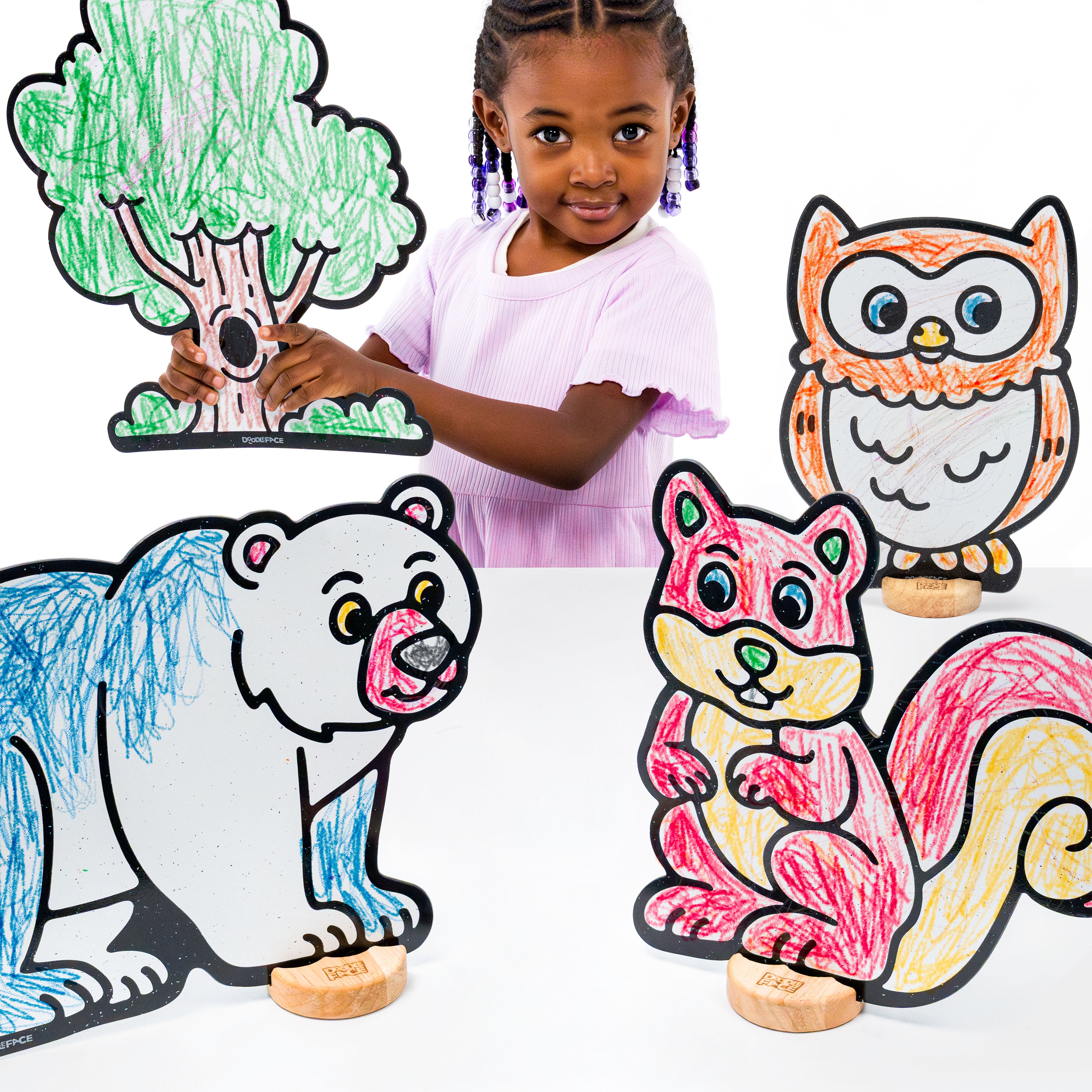 Woodland Animal Companion Color & Play Set | 12 Pack | Bear, Owl, Squirrel, and Tree