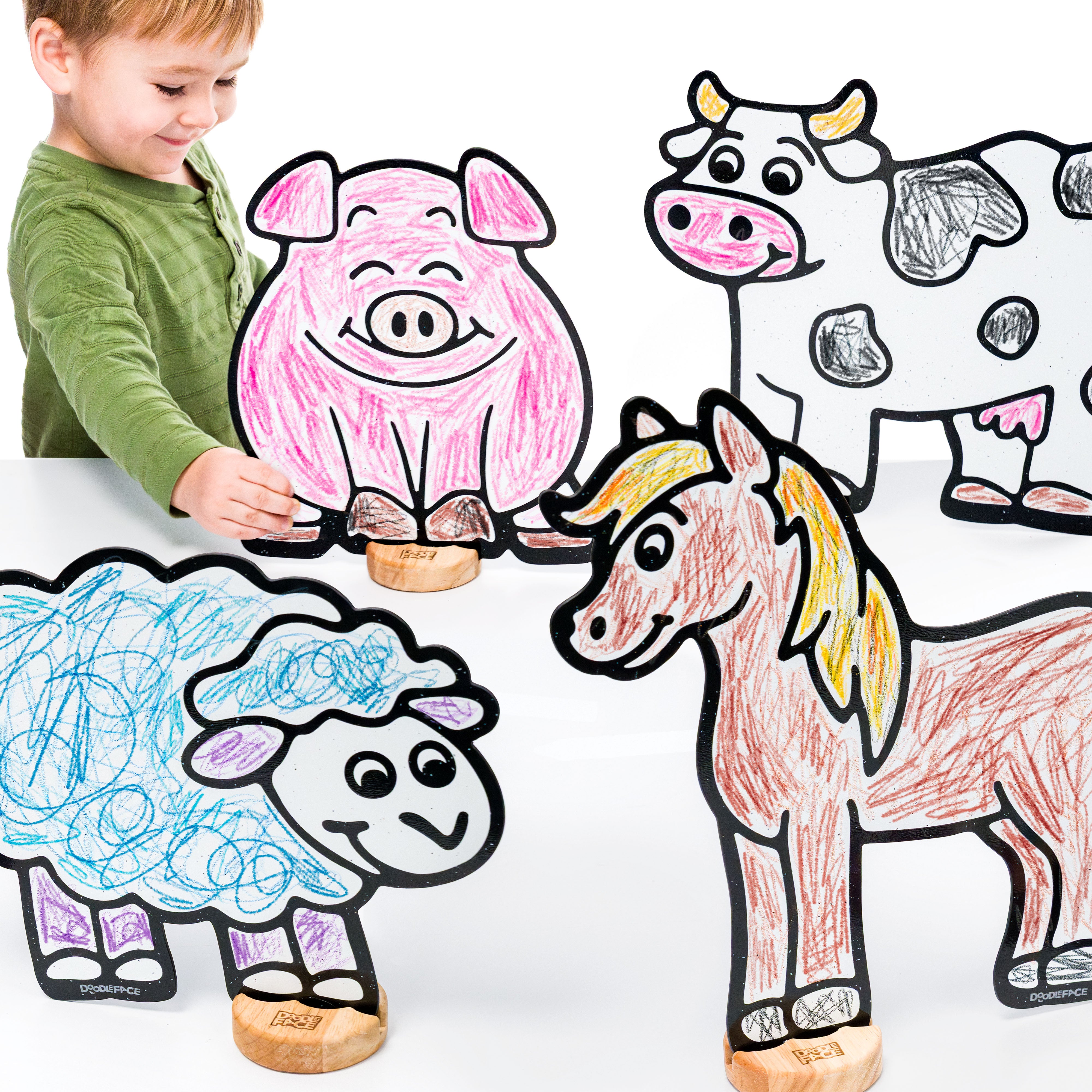 Farm Color & Play Set | 12 Pack | Cow, Horse, Pig, and Sheep