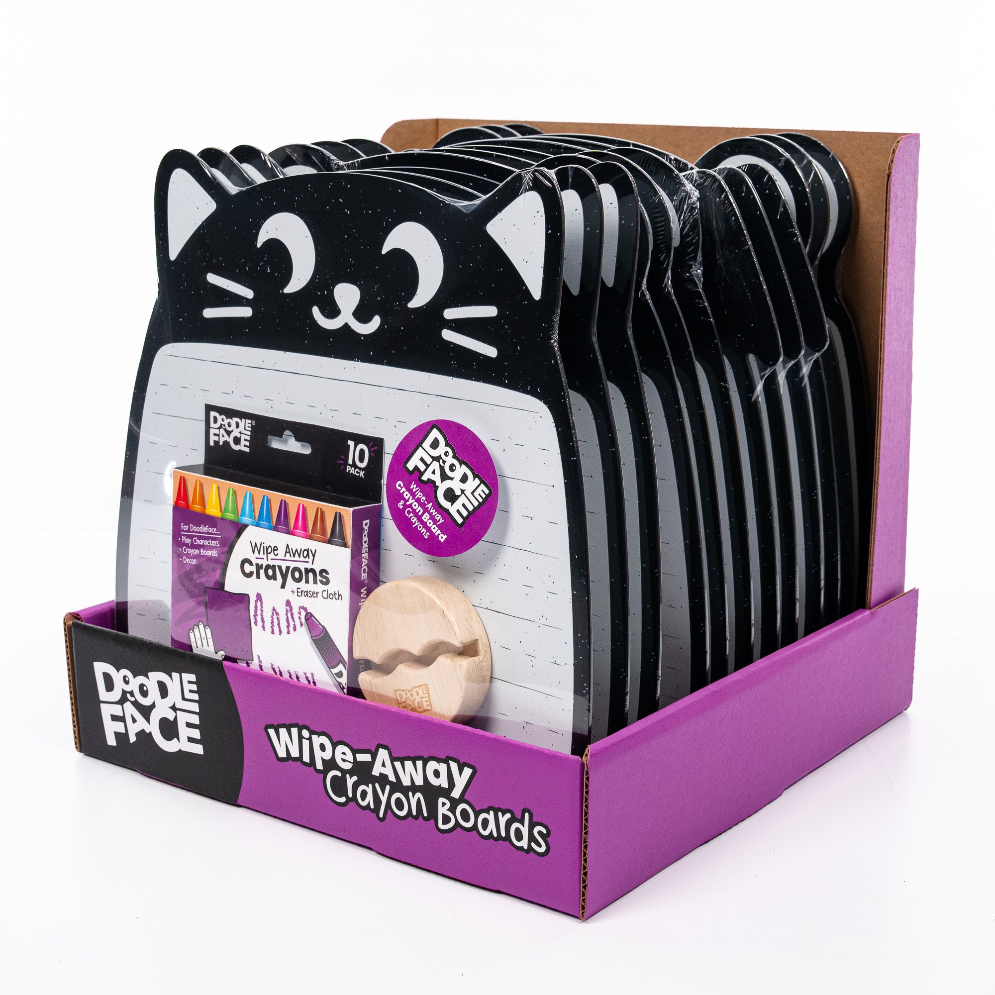 Mixed Animal Wipe-Away Crayon Board w/ Crayons. Mess-Free Dry-Erase for Kids Ages 2-8! Case of 12