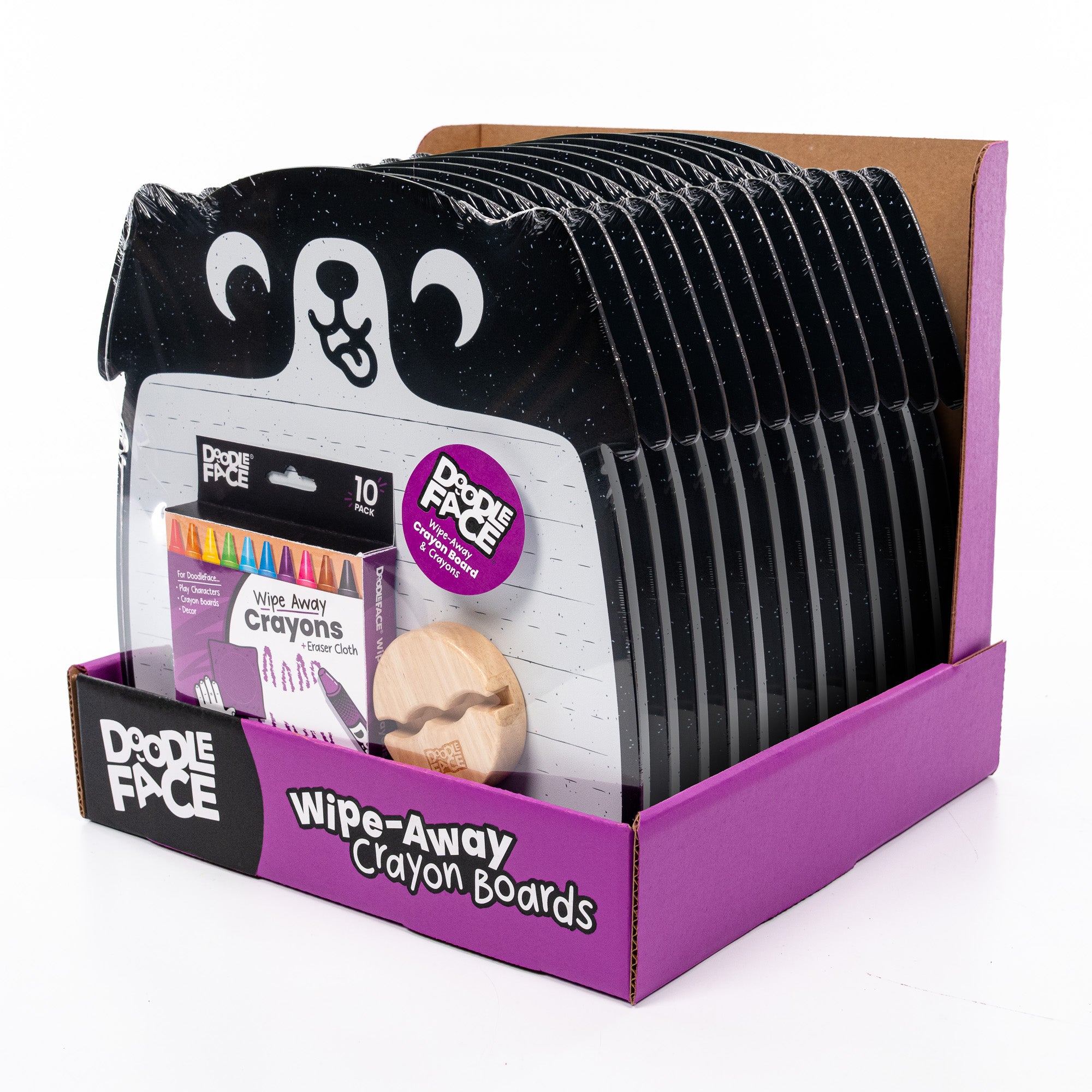 Dog Wipe-Away Crayon Board w/ Crayons. Mess-Free Dry-Erase for Kids Ages 2-8!  Case of 12